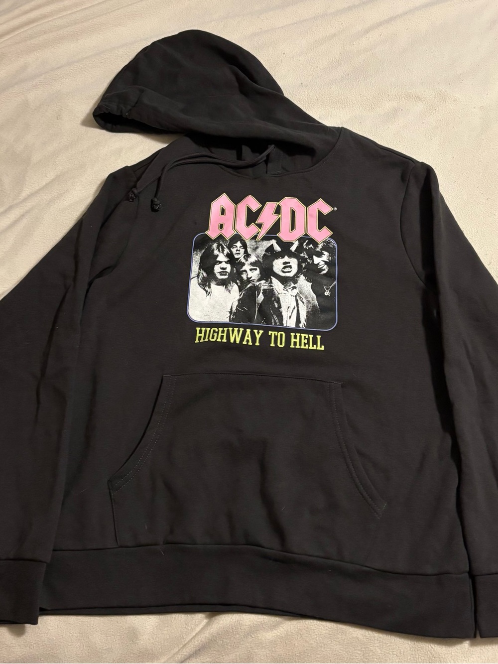 Old Navy Black AC/DC "Highway to Hell" Pullover Hoodie